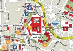 Grafik mit Stadtplan der Weingartener Innenstadt