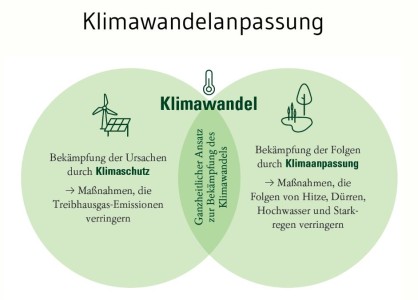 Ein Schaubild zeigt Maßnahmen zur Bekämpfung des Klimawandels 