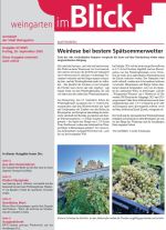 Das Titelblatt der Ausgabe zeigt grüne Weinreben mit vielen Früchten