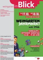 Die Titelseite des Heftes zeigt eine bunte Grafik mit Schrift, die zu einem Markt einlädt