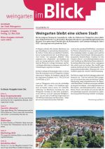 Die Titelseite zeigt einen Foto der Stadt Weingarten aus der Luft 
