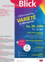 Die Titelseite zeigt eine flächendeckende farbige Grafik, die das Programm einer Veranstaltung zeigt