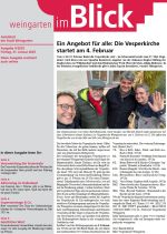 Das Titelblatt der Ausgabe zeigt ein Gruppenfoto mit vier Männern, die die Vesperkirche organisieren